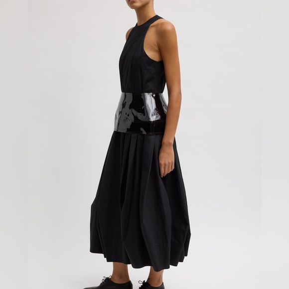 Tibi Compact Eco Poplin Pinched Pleat Dress - Picture 6 of 9